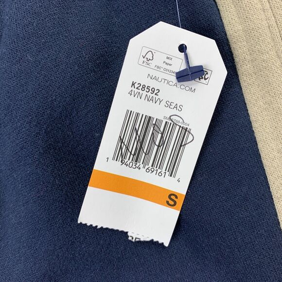 Nautica Mens Fleece Side Stripe Logo Drawstring Jogger Sweatpants Navy Blue S - Picture 3 of 4